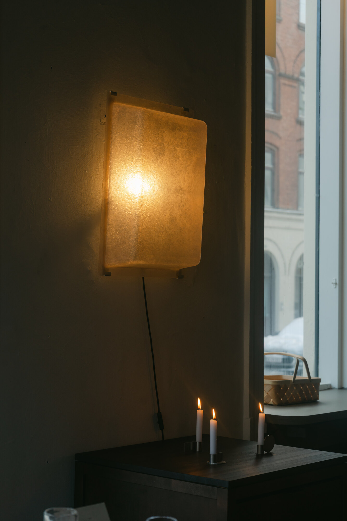 Light kept low on purpose, Apotek 57 cafe interior, Copenhagen