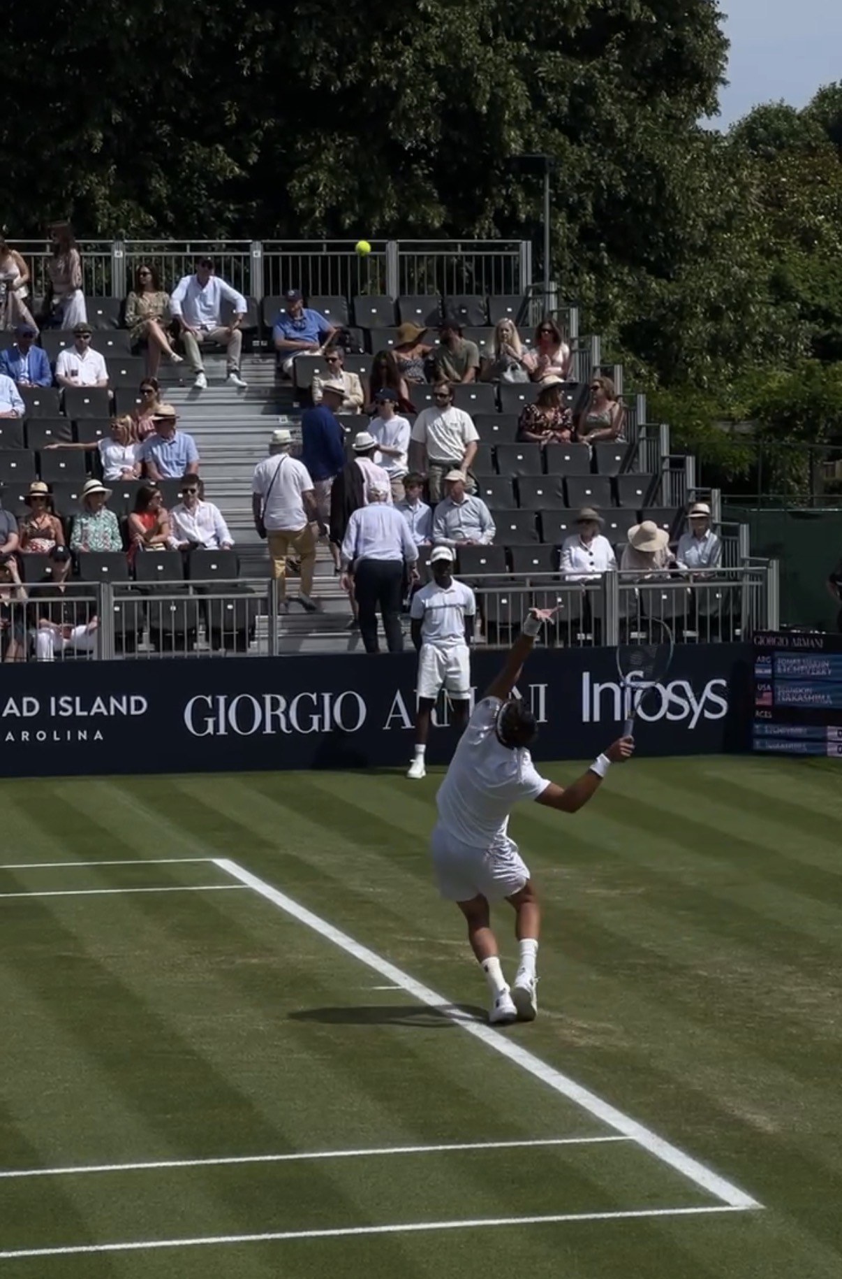 On court, Giorgio Armani Tennis Classic, Hurlingham Club, London