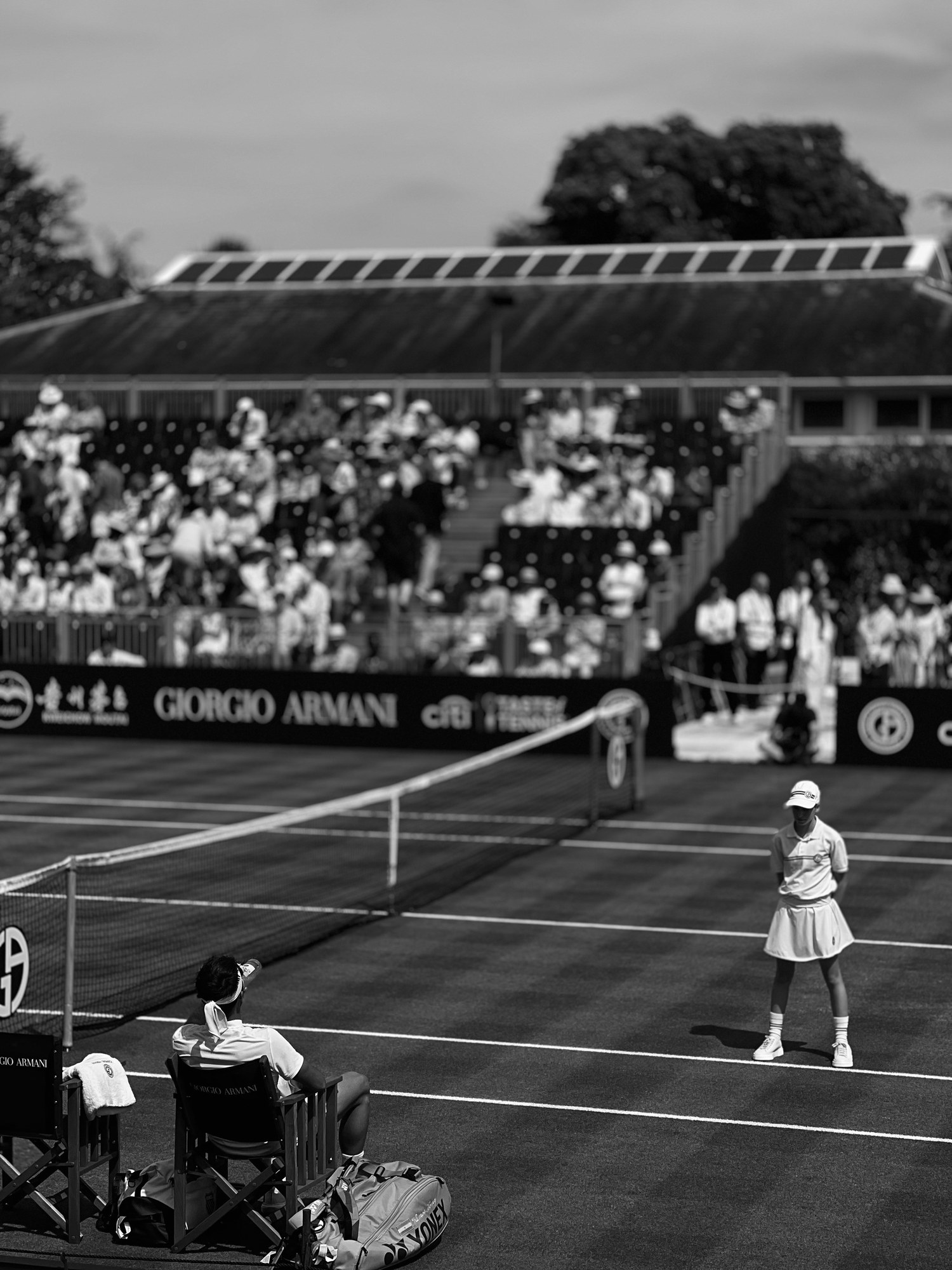 A rally in progress, Giorgio Armani Tennis Classic, Hurlingham Club, London