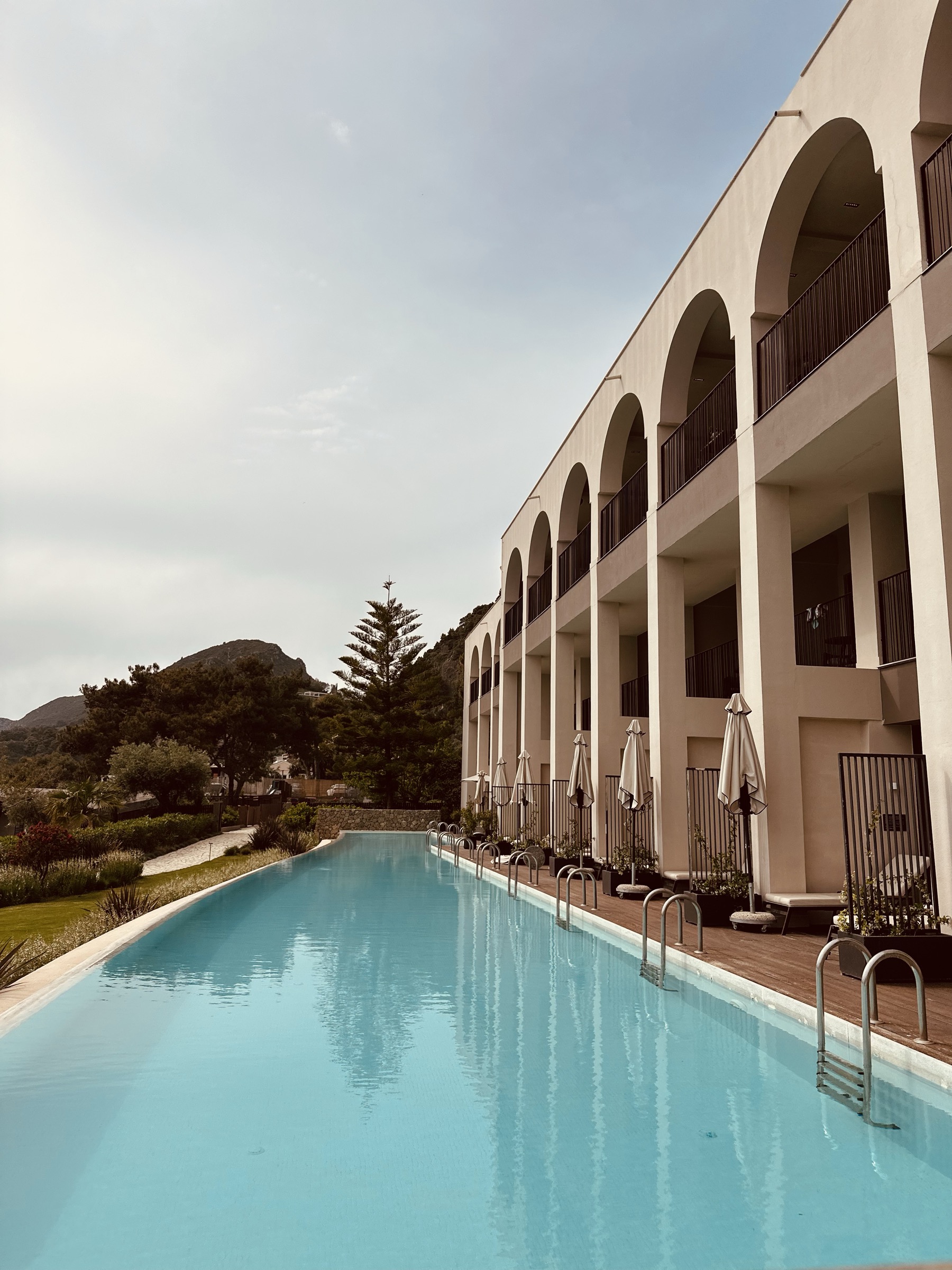 Arched facade and pool, Corfu