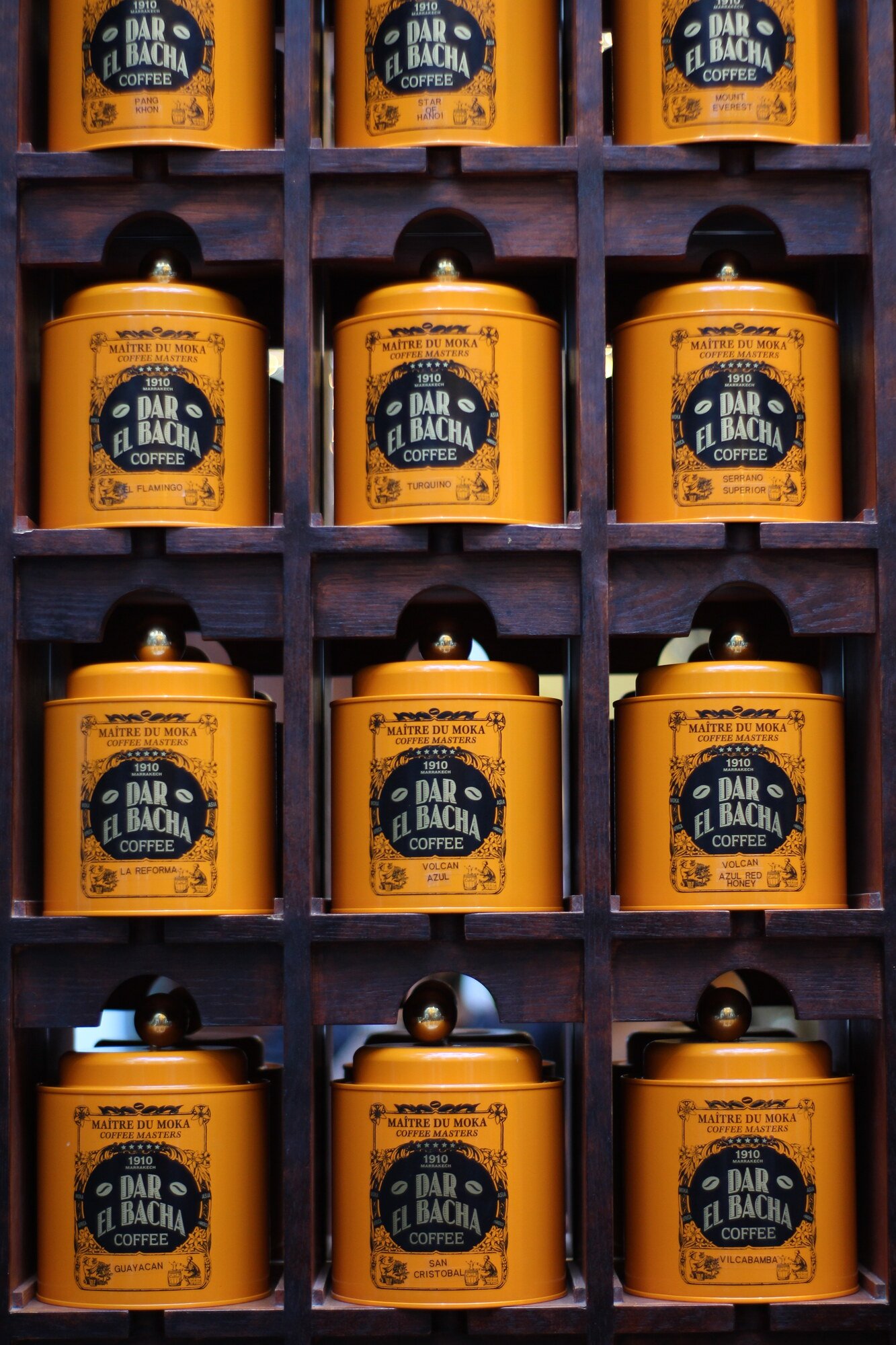The tins, repeated, Dar El Bacha palace, Marrakech, Morocco