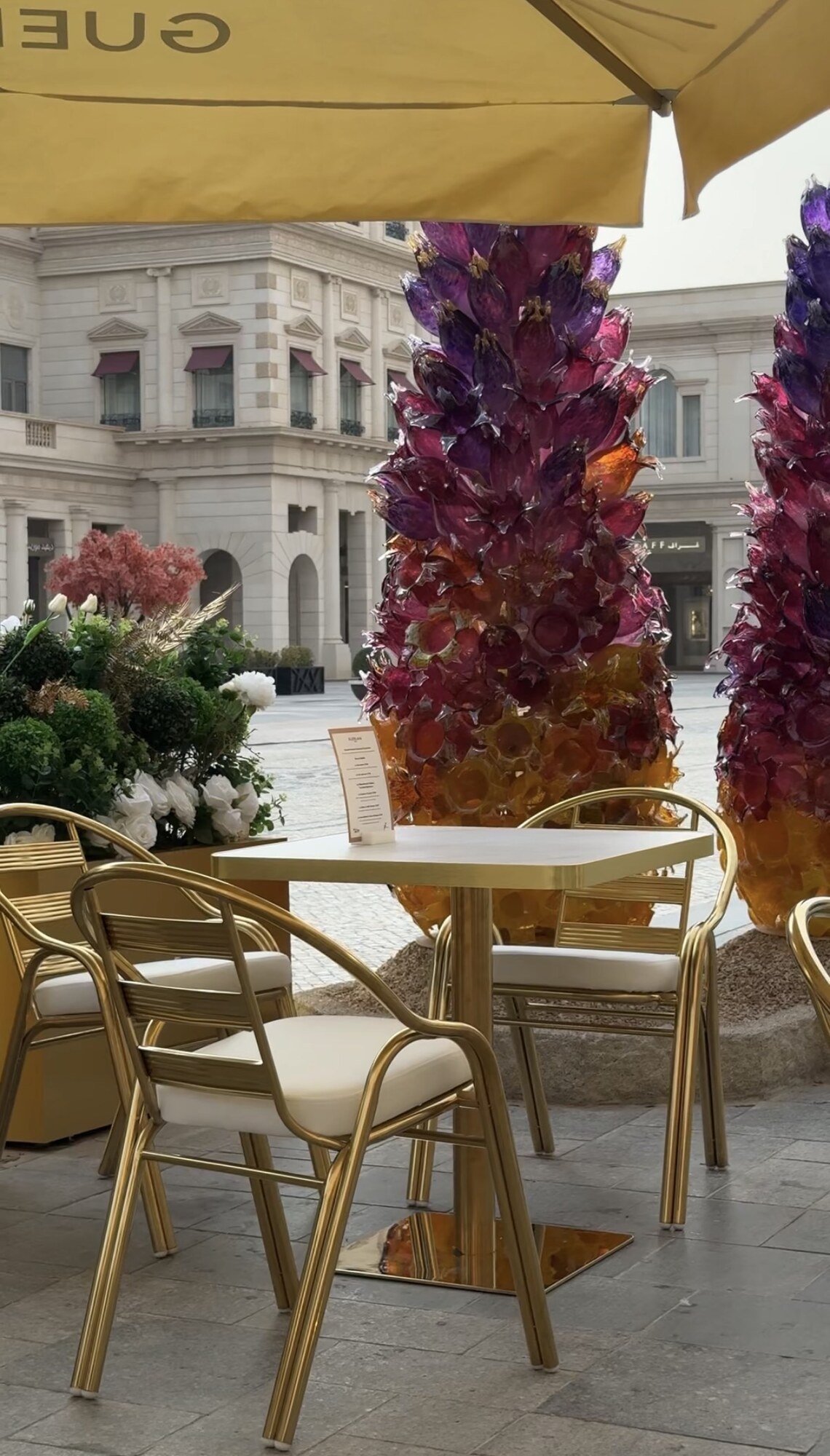 Glass blossoms in the square, Guerlain boutique, Katara, Doha
