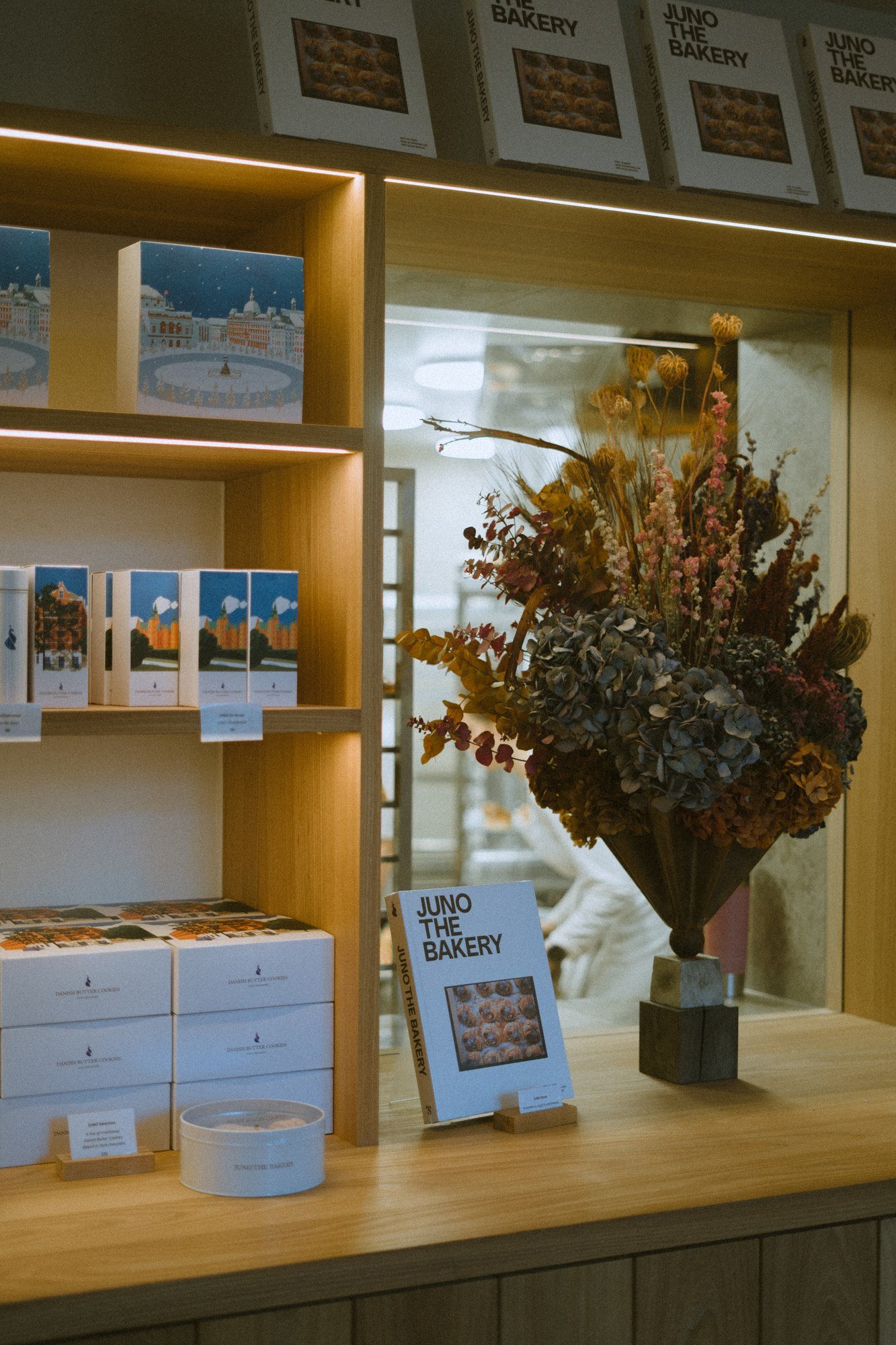 Books and a dried bouquet