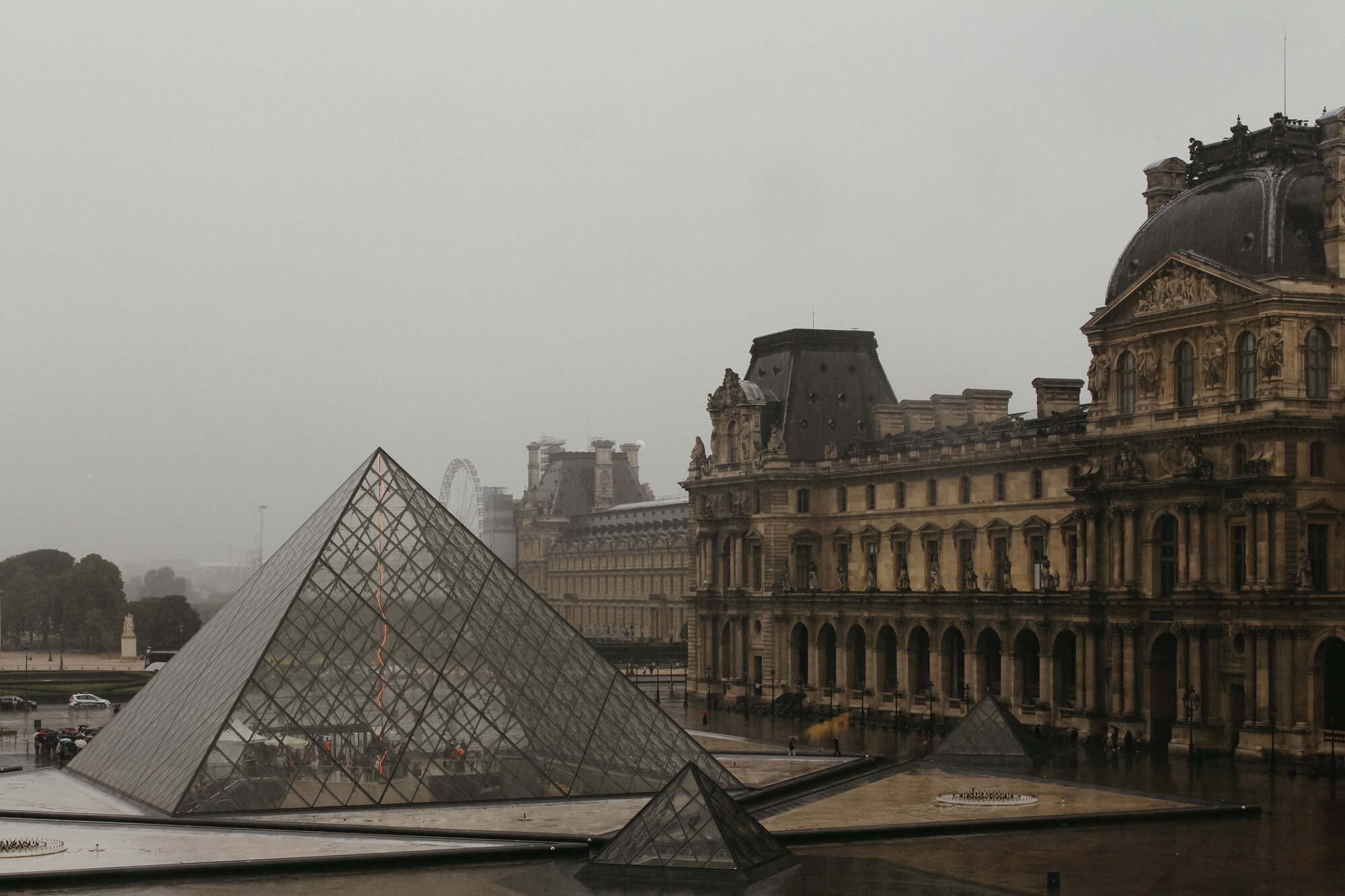 Rain over the Louvre, Paris, France