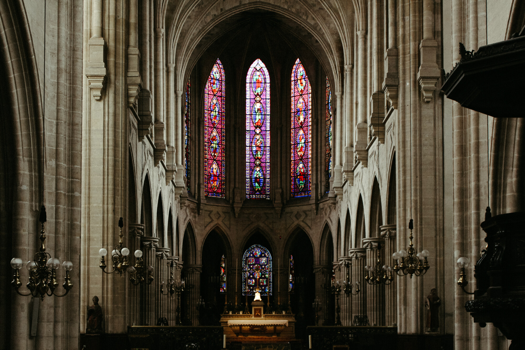 The cathedral interior, Paris, France