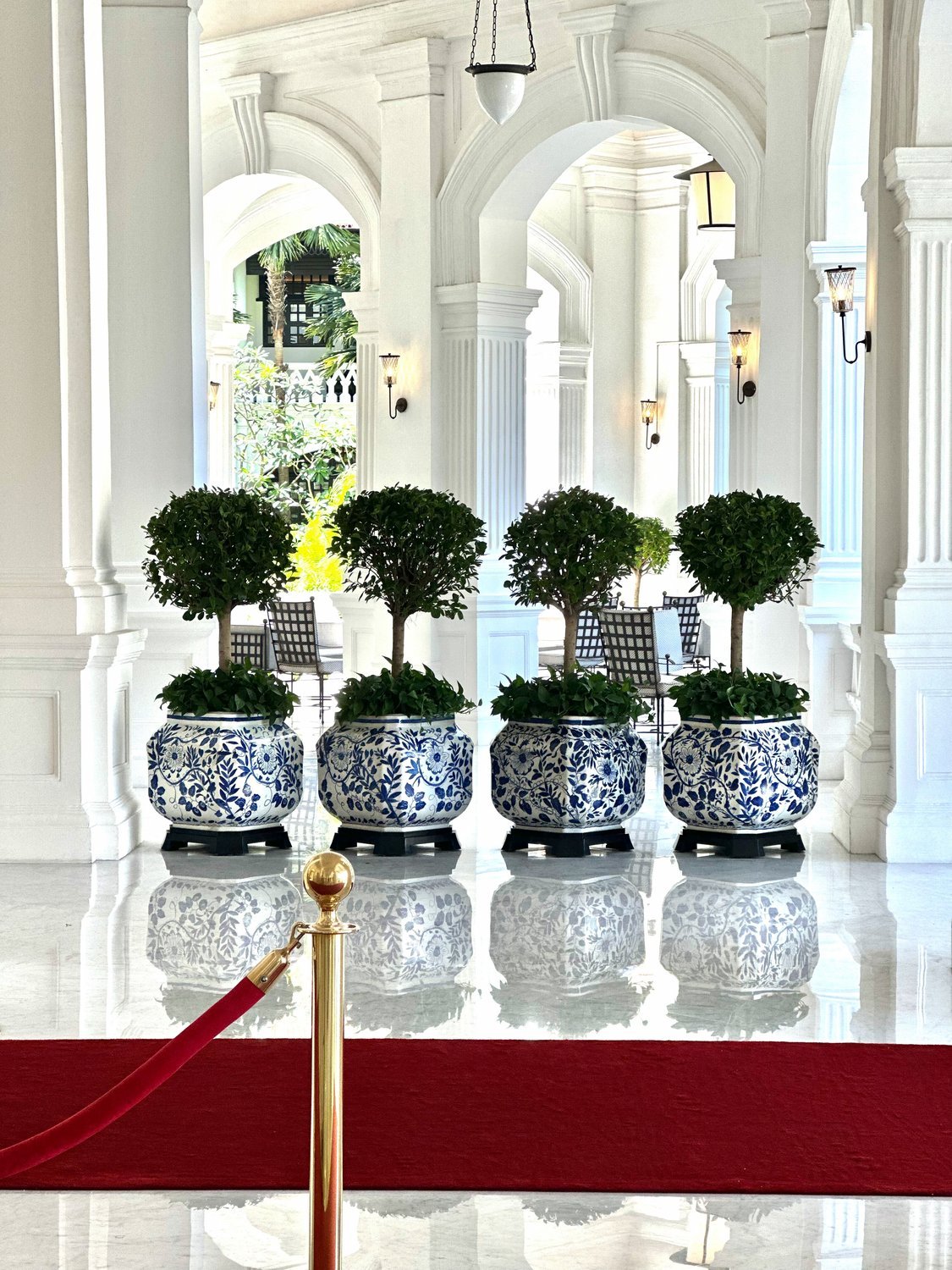 White colonial architecture, Raffles Hotel, Singapore