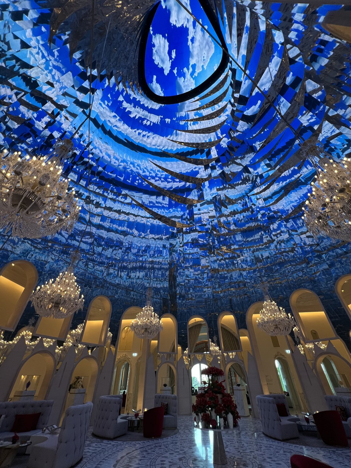Mirrored dome lobby, Raffles Doha hotel