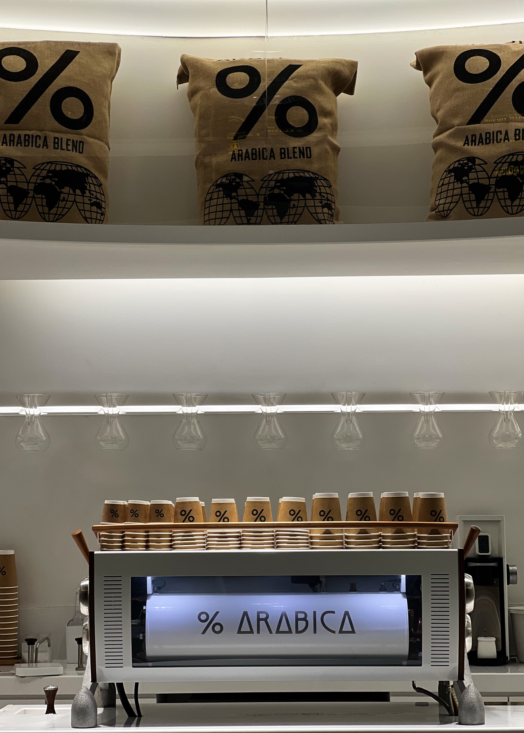 % Arabica counter, Singapore