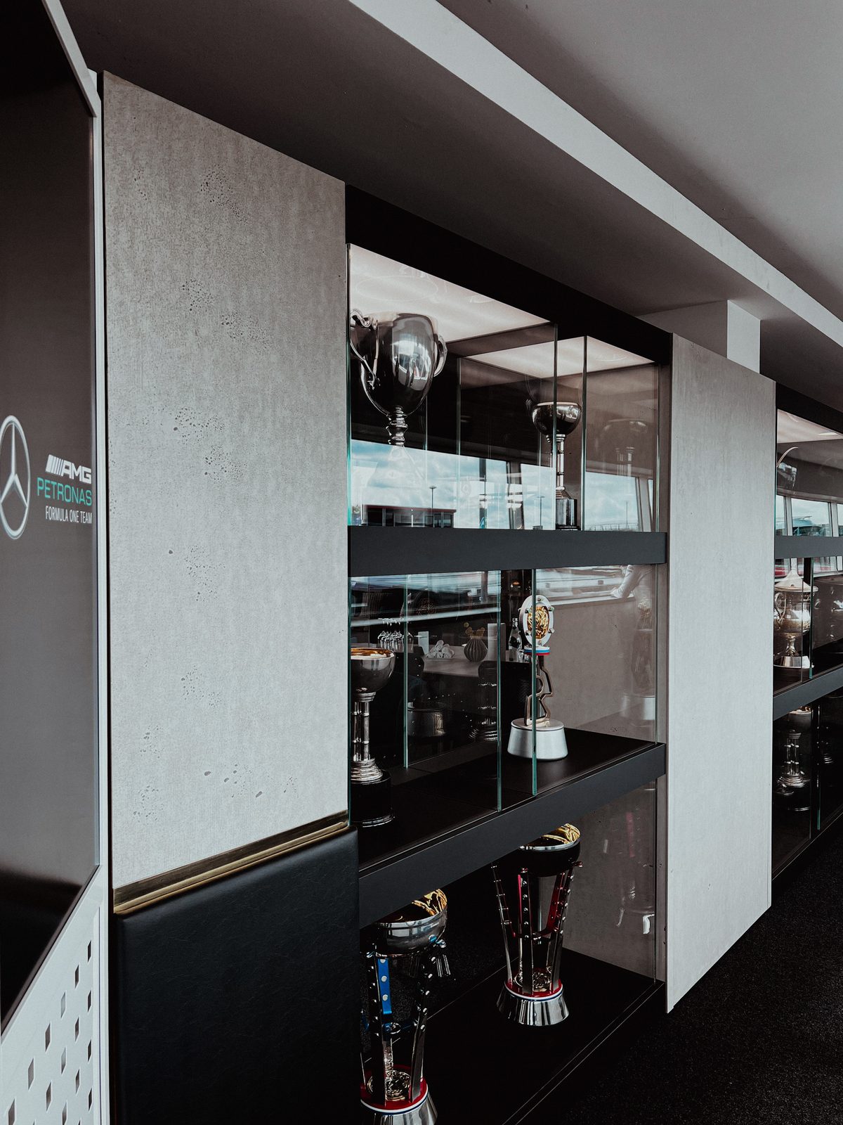 Trophy cabinet behind glass