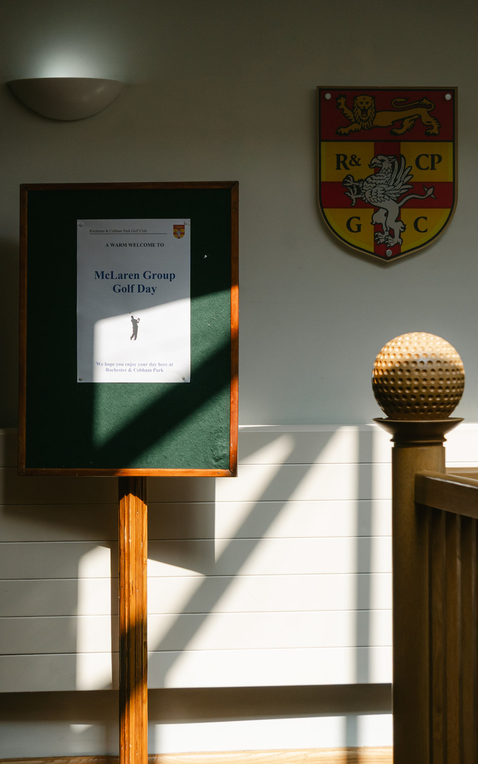 The club noticeboard announcing the golf day, Rochester & Cobham Park, Kent