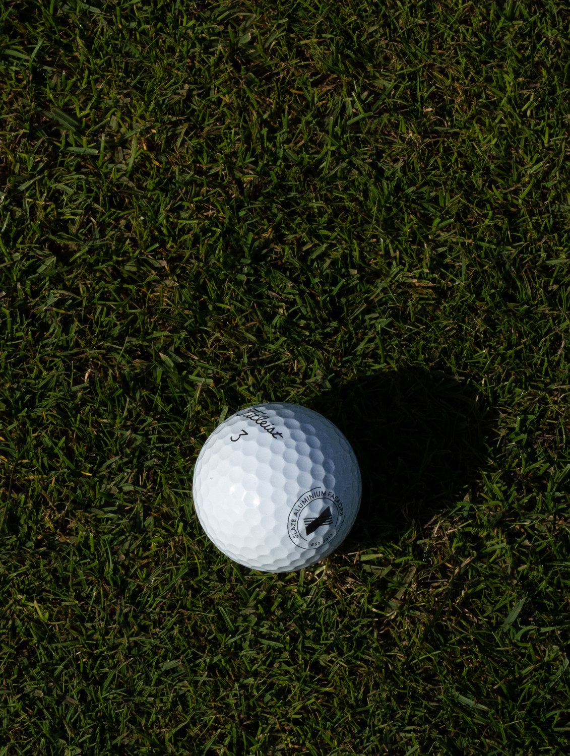A ball at rest on the grass beside the hole, Rochester & Cobham Park, Kent