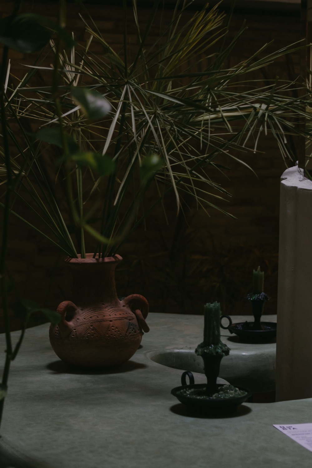 Vessel and candles, Tangier, Morocco